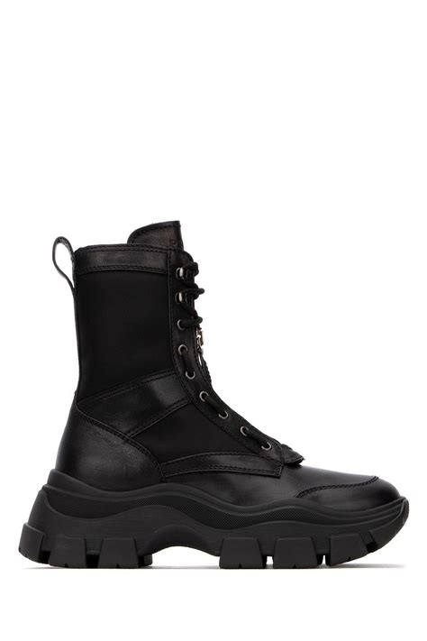 prada canvas combat boots|prada black chunky combat boots.